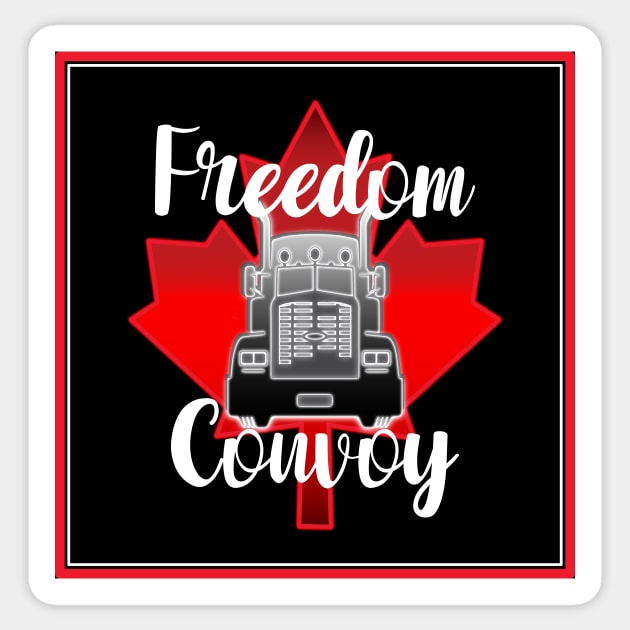 FREEDOMCONVOY2022 STICKER AND ART - CANADIAN TRUCKERS FOR FREEDOM WHT LETTERS CANADIAN FLAG Sticker by KathyNoNoise